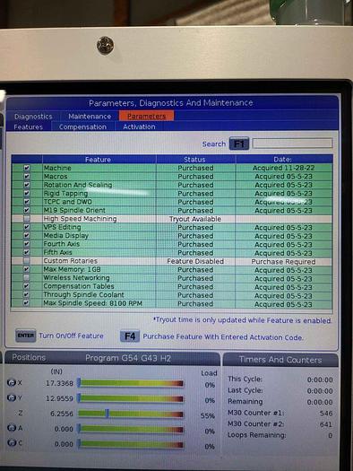 Used 2022 HAAS VF-5 5-Axis CNC Vertical Machining Center ***108 Hours***