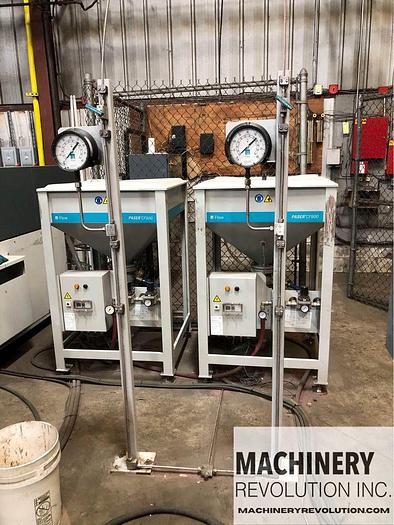 Used 2018 FLOW Mach 2 1313 60,000PSI 4' x 4' Dual Head CNC WaterJet Dual Feed Abrasive Hopper