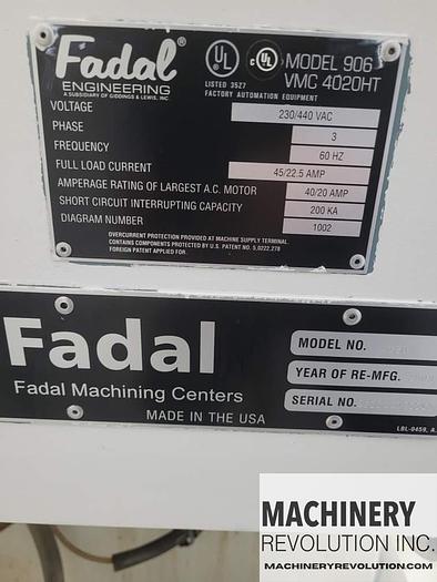 Used 2003 FADAL VMC 4020 10,000RPM CNC Vertical Machining Center