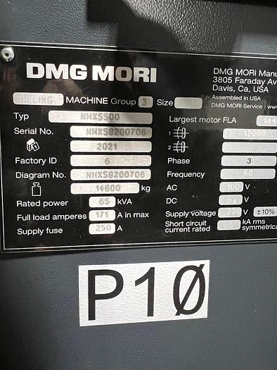 Used 2022 DMG MORI NHX-5500 550MM 4-Axis CNC Horizontal Machining Center ***Like New***