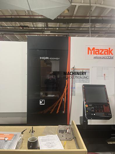 Used 2022 Mazak HQR-100MSY Twin Turret / Twin Spindle / Live Tooling / Bar Feeder CNC Lathe ***156 Hours***