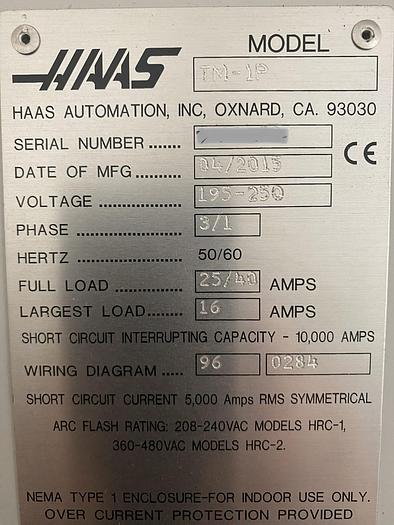 Used 2015 HAAS TM-1P CNC Vertical Machining Center ***400 Cutting Hours***