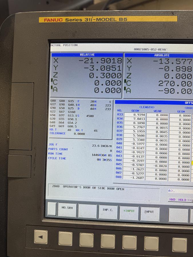 Used 2021 DOOSAN DVF 6500 5-Axis CNC Vertical Machining Center ***Low Hours***