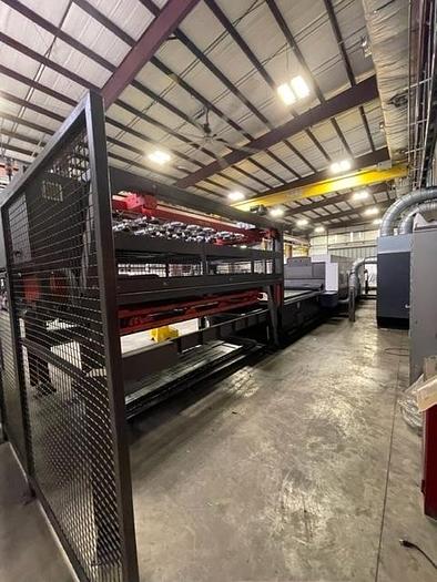 Used 2010 Bystronic BYSPEED 3015 6KW CO2 LASER WITH 2011 BYTRANS 3015 EXTENDED LOAD