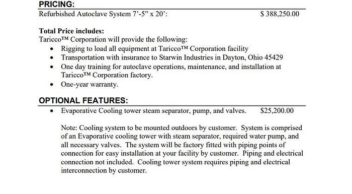Used AETRON 96" ID x 20' TARICCO Control Autoclave with TARICCO Corp Thermal Control Computer