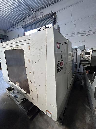 Used 2005 HAAS VF-9 Cat 50 4-Axis CNC Vertical Machining Center with HAAS HRT-450 Rotary Table and Tailstock