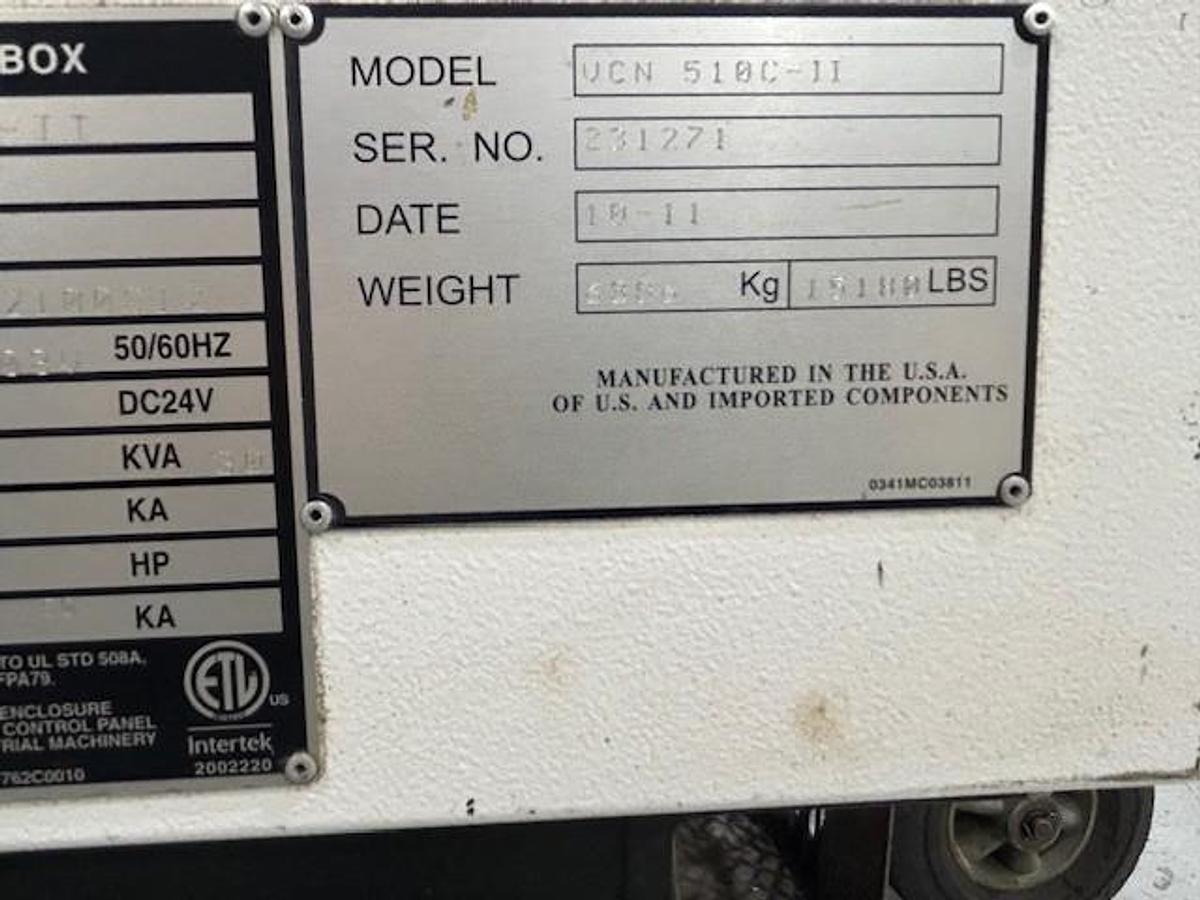 Used 2011 MAZAK VCN 510C 4-Axis Vertical Machining Center