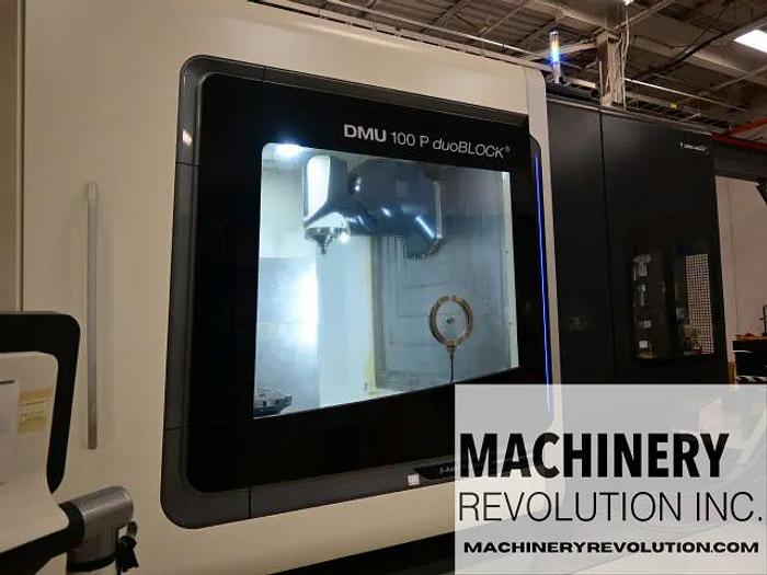 Used 2018 DMG MORI DMU 100P DUO Block 5-Axis 12,000RPM HSK Spindle CNC Vertical Machining Certer ***Like New***