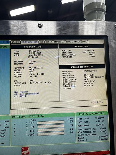 Used 2012 HAAS VM-6 4-Axis CNC Vertical Machining Center
