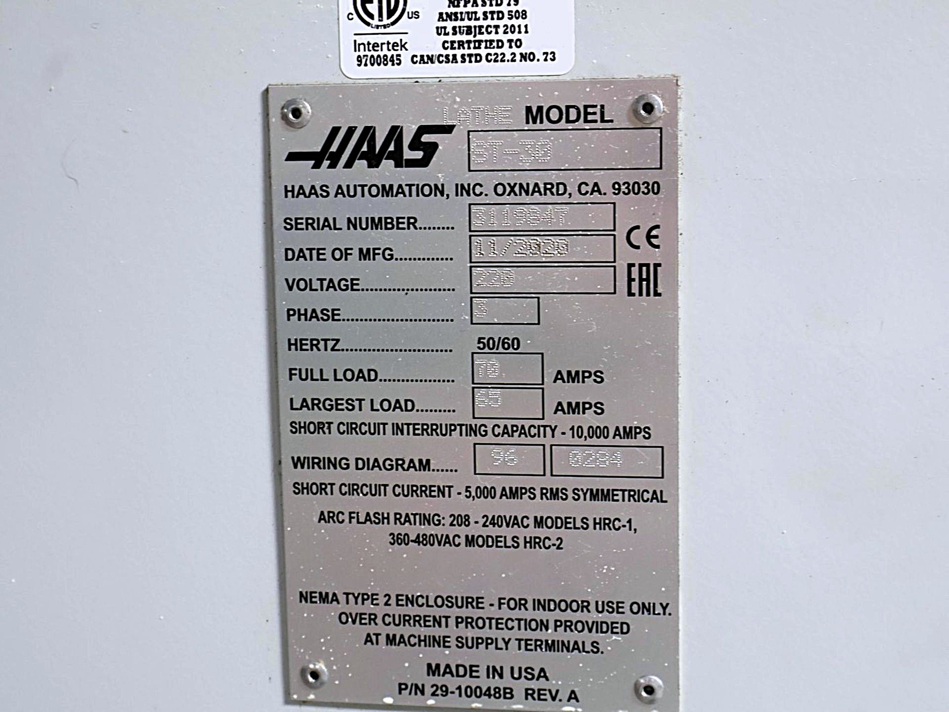 Used 2020 HAAS ST-30 CNC Lathe Steady Rest Tool Presetter and Tailstock
