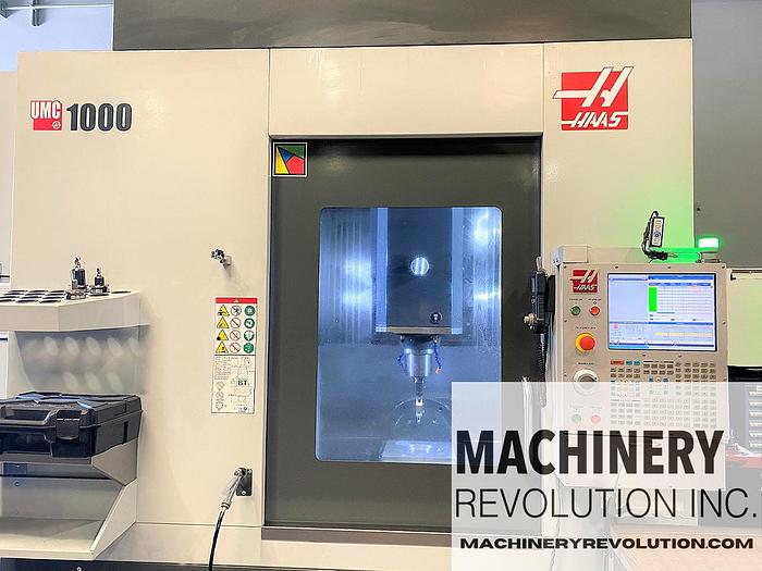Used 2019 HAAS UMC-1000 5-Axis 10,000 RPM WIPS / HSM  TSC CNC Vertical Machining Center