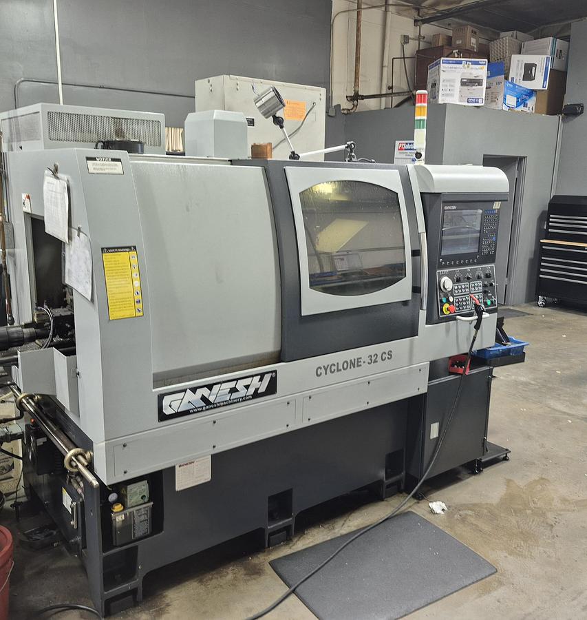 Used 2014 Ganesh CYCLONE 32 CS 7-Axis Swiss Turning Center with Edge Patriot Bar Feeder