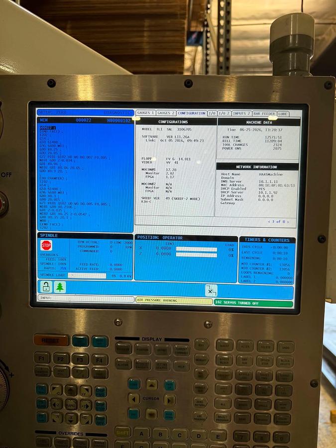 Used 2016 HAAS TL-1 CNC Lathe 10" Chuck A2-6 2,000 RPM Tailstock