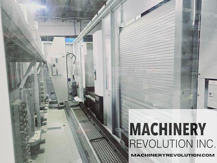 Used 2020 HYUNDAI WIA HS5000i 500mm 4-Axis Horizontal Machining Center 12 Station Pallet Pool