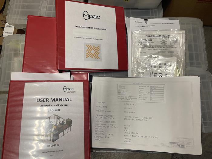 Used 2018 LANGEN LRC 700 Combined Robotic Palletising System & Case Packing Machine with FANUC M-710iC Robot