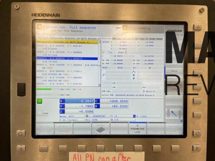 Used 2021 DOOSAN DVF5000 5-Axis 18,000RPM HSK-63 CNC Vertical Machining Center