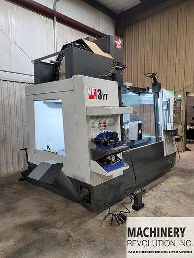 Used 2019 HAAS VF-3YT/50 4-Axis CNC Vertical Machining Center with TSC / PCOOL / WIPS