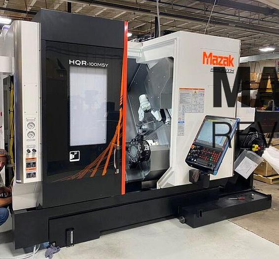 Used 2022 Mazak HQR-100MSY Twin Turret / Twin Spindle / Live Tooling / Bar Feeder CNC Lathe ***156 Hours***