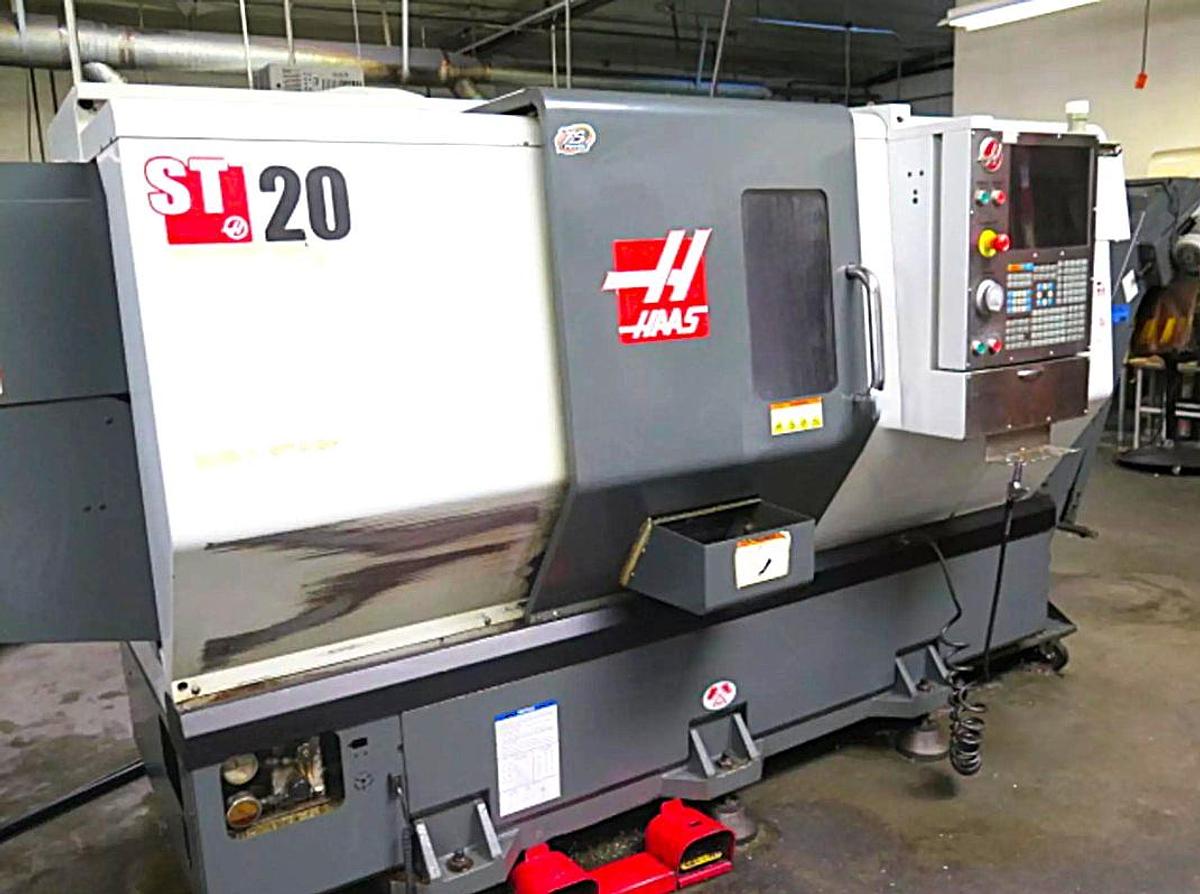 Used 2011 HAAS ST-20 CNC LATHE with Tailstock, PreSetter LNS Hydrobar Hydraulic Bar Feed