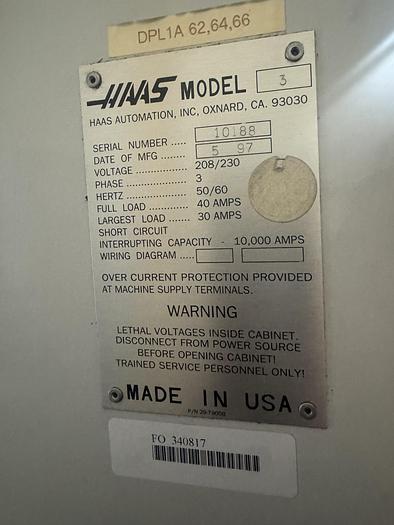 Used 1997 HAAS VF-3 4-Axis CNC Vertical Machining Center