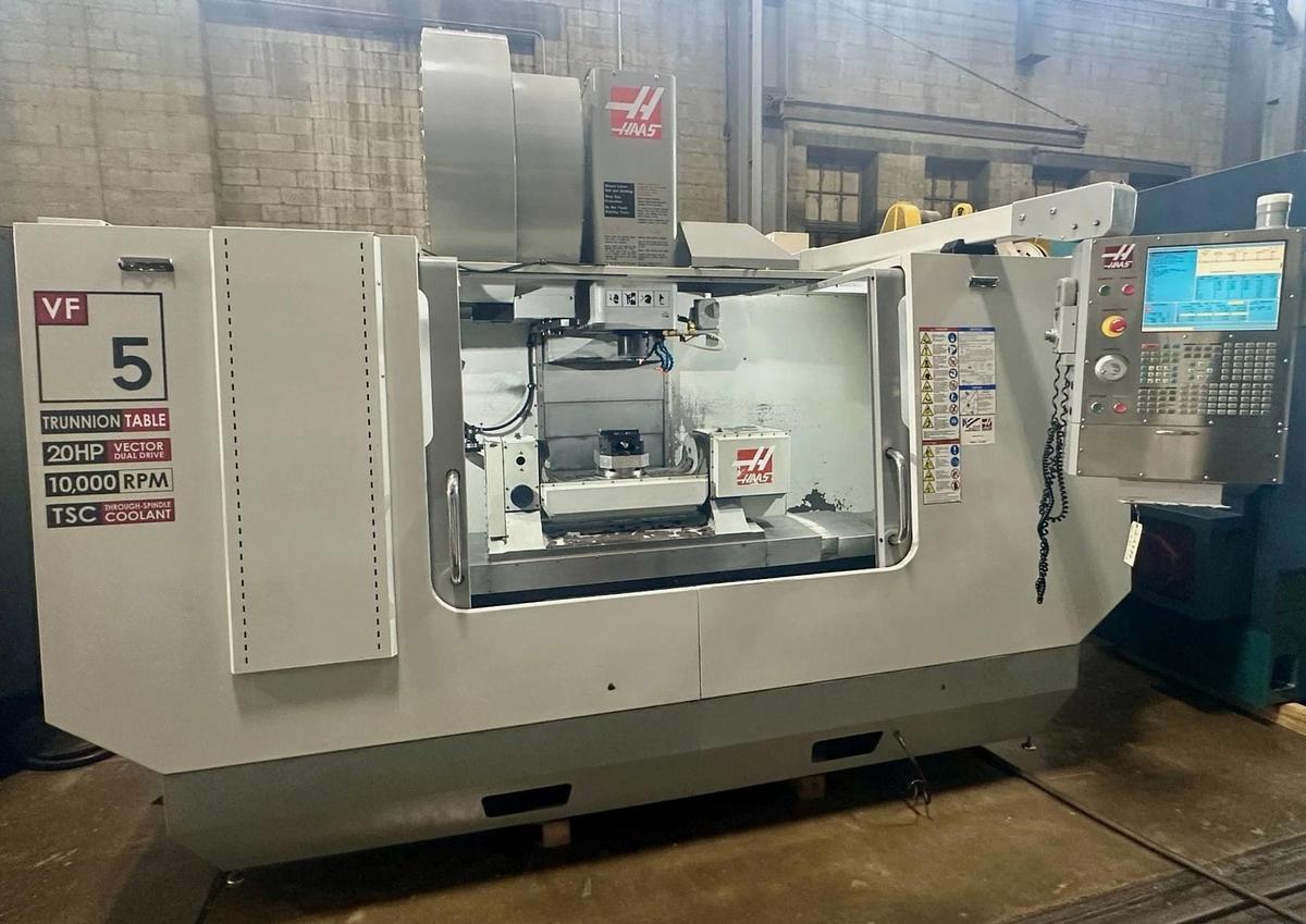 Low Rpm Motor Model Used 2008 HAAS VF-5 5-Axis Trunnion Table 10,000 rpm CNC Vertical ...