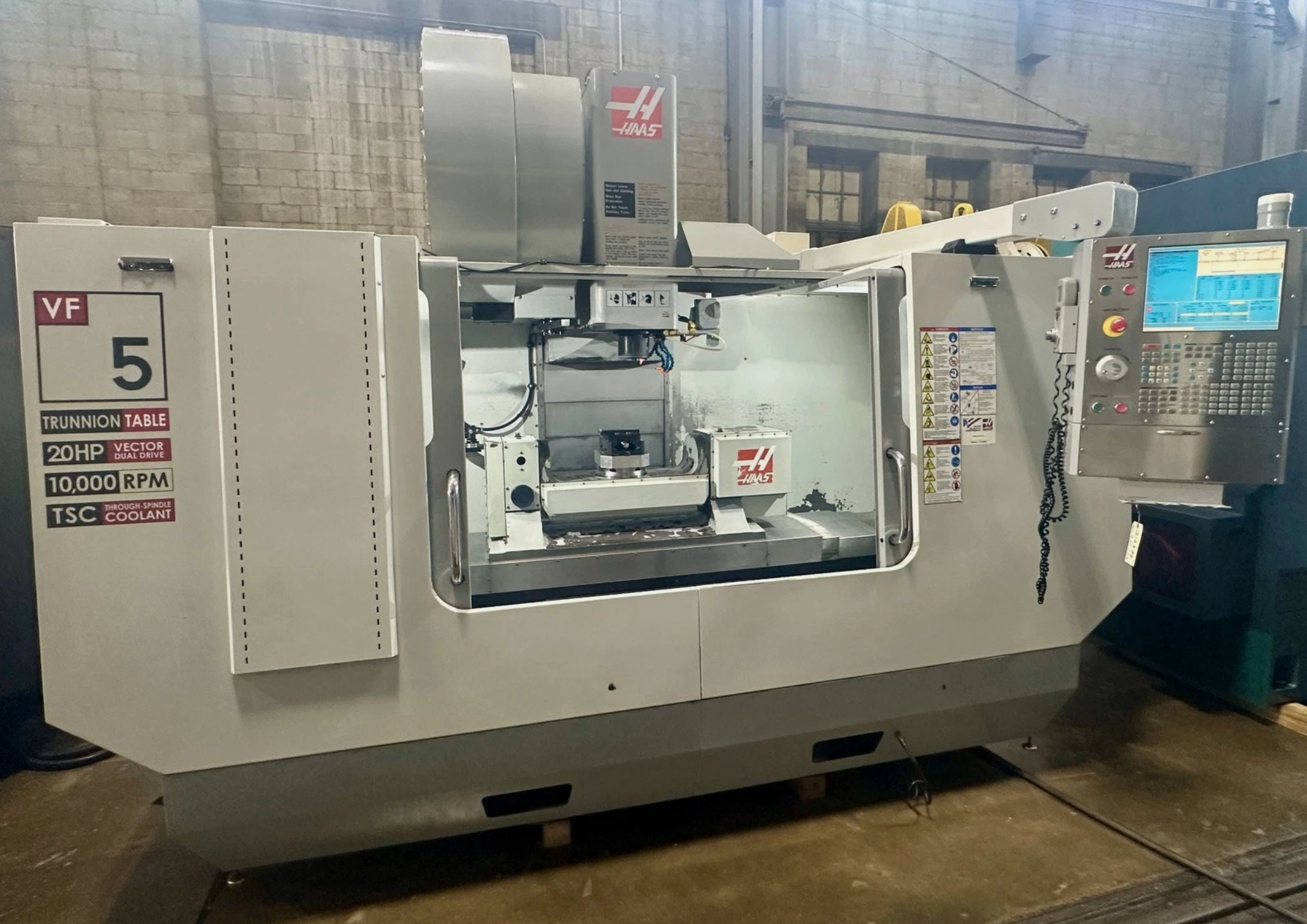Used 2008 HAAS VF-5 5-Axis Trunnion Table 10,000 rpm CNC Vertical Machining Center