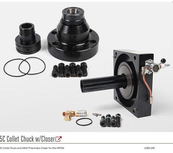 Used 2014 HAAS HRTA6 Rotary Table With 5C Collet Chuck and A6AC Pneumatic Closer