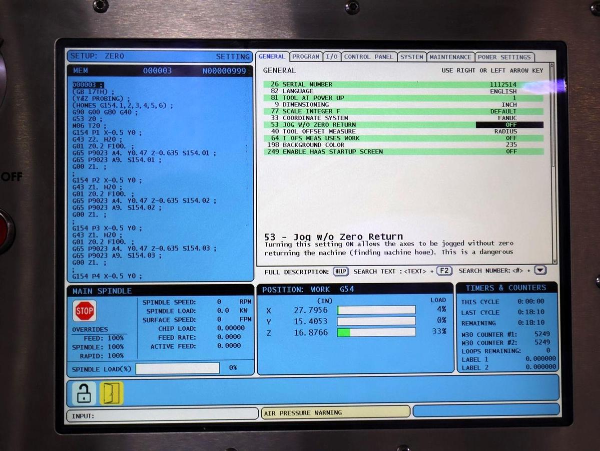 Used 2014 HAAS VF-2 CNC Vertical Machining Center ***Only 778 Feed Cutting Hours ***