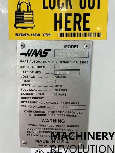 Used 2005 HAAS VF-9 4-Axis CNC Vertical Machining Center