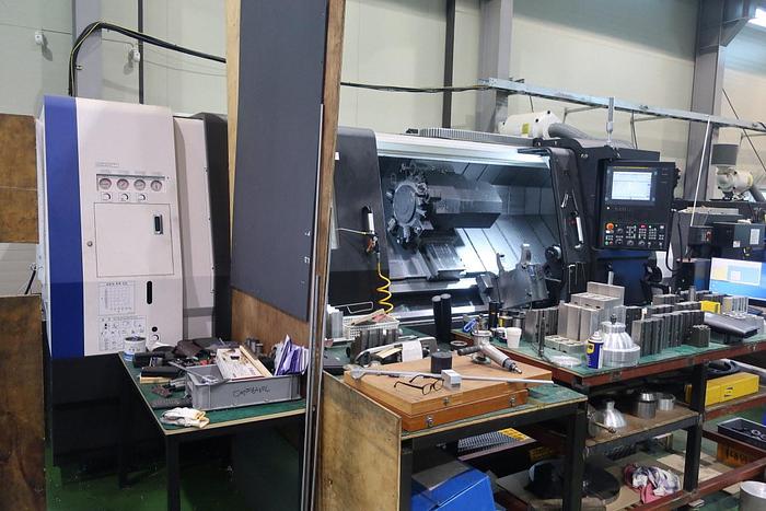Used 2022 Hyundai-WIA L400LMC Long Bed Big Bore Live Tooling CNC Turning Center