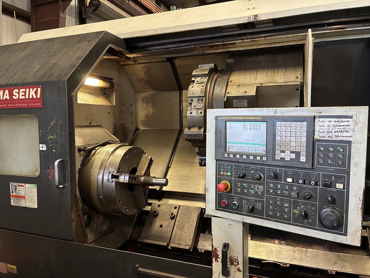 Used 2004 YAMA SEIKI GS-460L 8" Spindle Bore CNC Lathe with Steady Rest