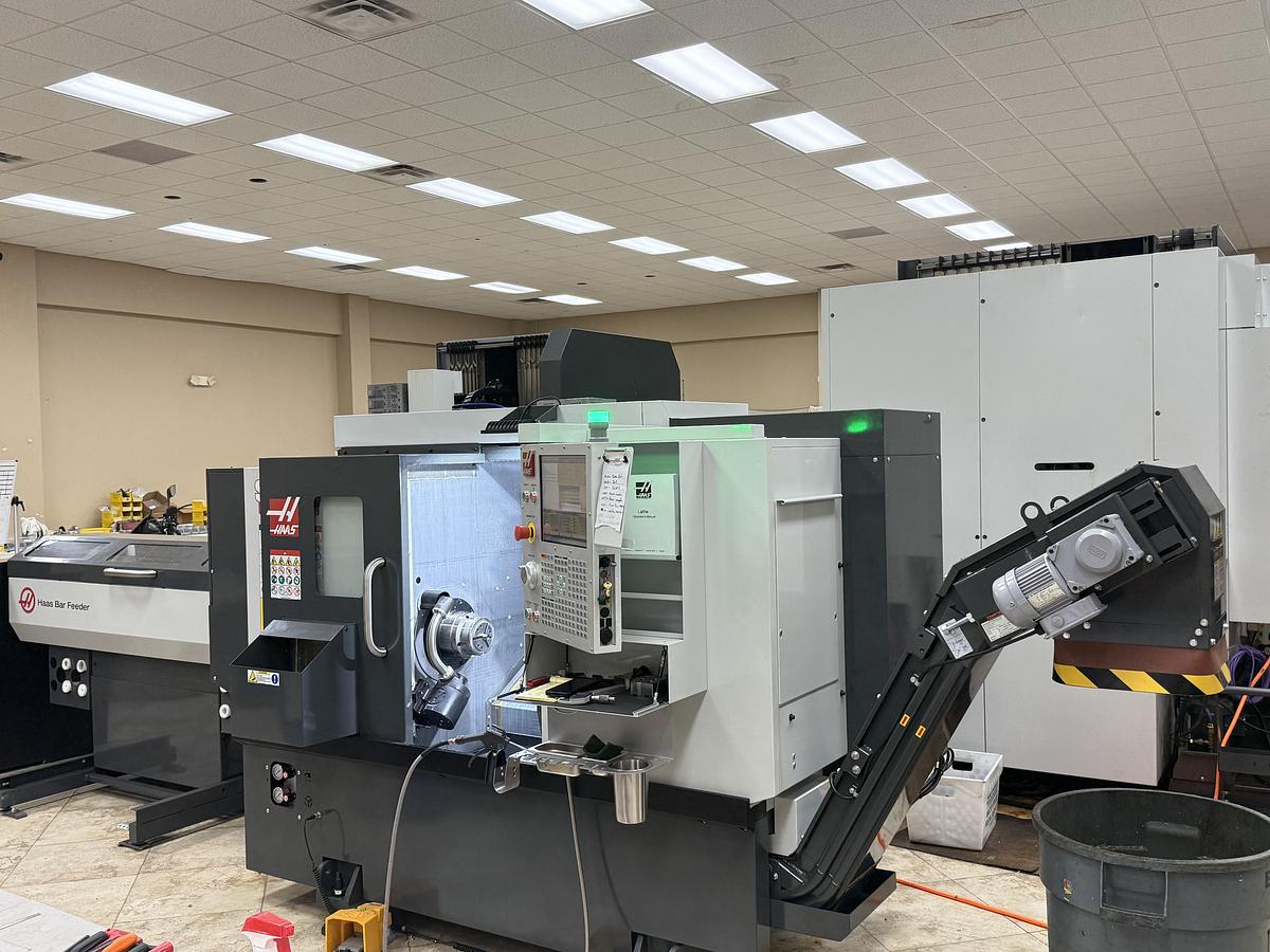 Used 2024 HAAS ST-15Y Sub Spindle CNC Lathe & HAAS Bar Feeder Only 35 Cutting Hours
