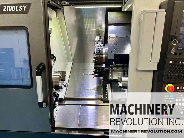 Used 2023 DOOSAN Lynx 2100 LSYB CNC Lathe Turning Center with Livetooling / C-Axis / SubSpindle / Y-Axis / BarFeeder