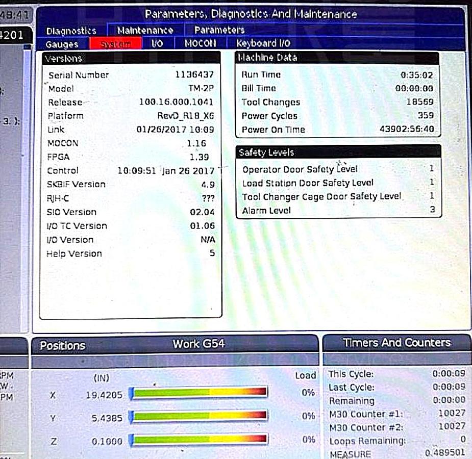 Used 2017 HAAS TM-2P CNC Vertical Machining Center