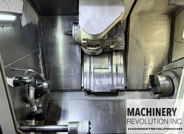Used 2016 OKUMA Multus B 300 BB SBW II CNC Mill Turn Center with Milling Head / Dual Spindle / Live Milling / TSC / 120 Tools / BarFeeder