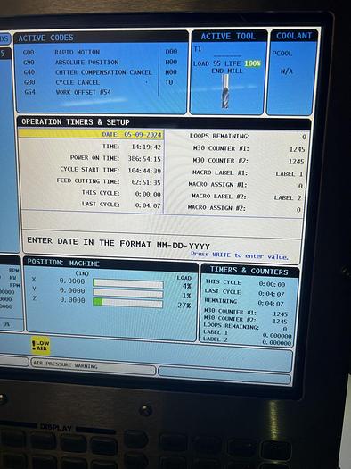 Used 2015 HAAS TM-2P CNC Vertical Machining Center ***Only 386 Power On  Hours***