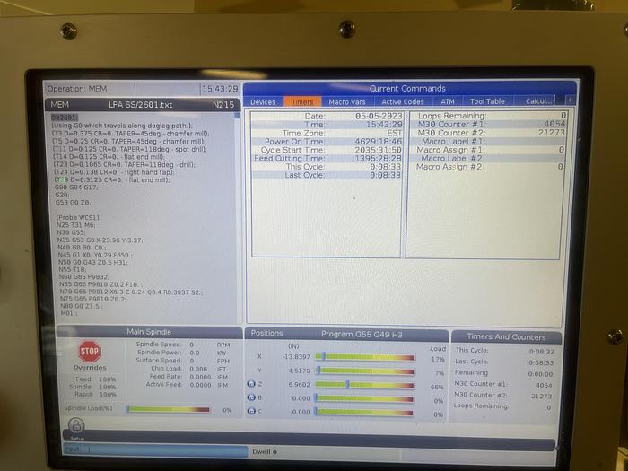 Used 2020 HAAS UMC 500 5-Axis Vertical Machining Center ***Only 700 Cutting Hours***