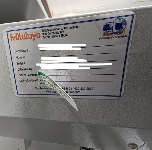 Used 2021 Mitutoyo MiSTAR 555 CMM