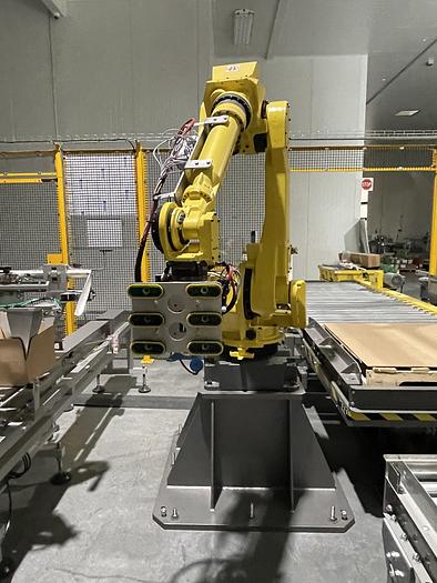Used 2018 LANGEN LRC 700 Combined Robotic Palletising System & Case Packing Machine with FANUC M-710iC Robot