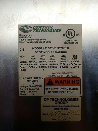 Used Control Techniques MP-2500 UPS RED