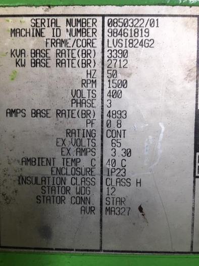 Used 1999 Stamford - 3390 KVA