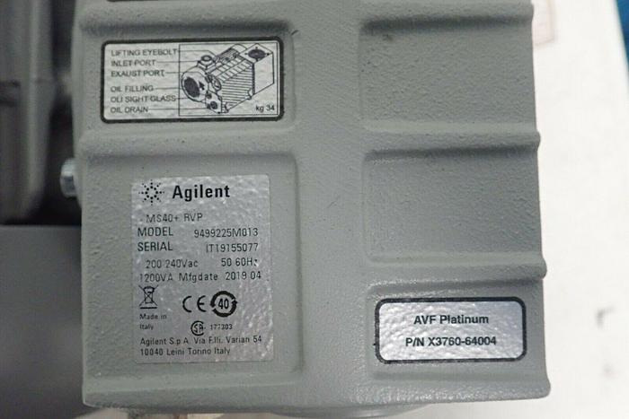 Used Agilent MS40+ RVP Model 9499225M013 Rotary Vane Vacuum Pump