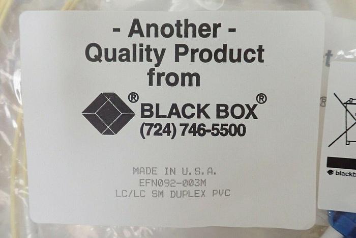Used Lot of 12 Black Box EFN092-003M LC/LC SM Duplex PVC Fiber Optic Cables 3M