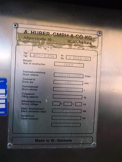 Used Washer, Stopper, Huber, Mdl WFS-G 25H, 153 Ltr, 316 S/st #C740207