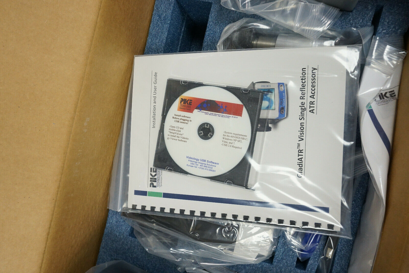 Pike GladiATR Vision Diamond ATR Sample View Video/PC Connection Perkin Elmer