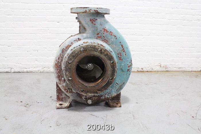 Used Goulds 3175 Pump, 6X8X14, 2/4-Vane Impeller, 13-1/2" Impeller Diameter, Ductile Iron Casing, Ductile Iron Suction Side Plate, Ductile Iron Stuffing Box, Stainless Steel Impeller, Packing #20043