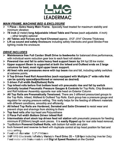 Used 2012 Leadermac M623P Moulder