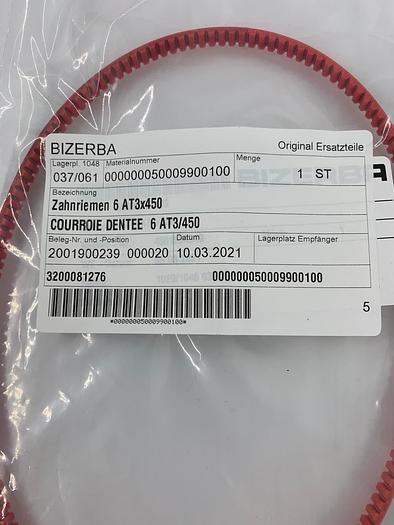 Bizerba Spare Parts Zahnriemen 6 AT3x450 Part No. 50009900100