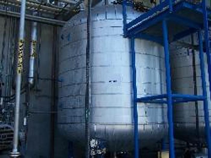 Used Pfaudler 2000 gallon glass lined jacketed chemstor tank