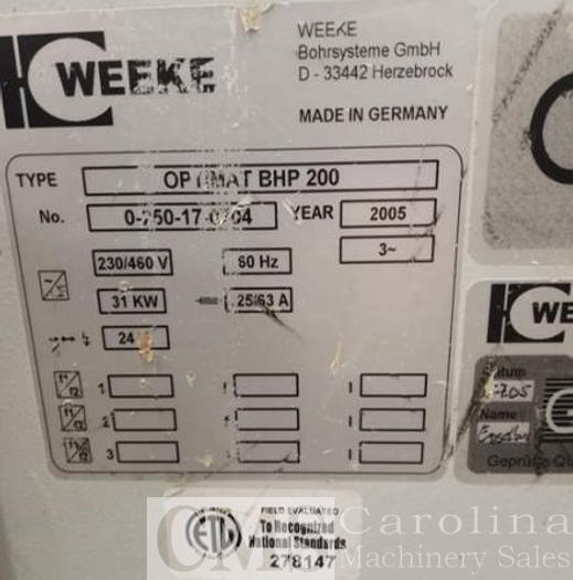 Used 2005 Weeke Optimat BHP 200